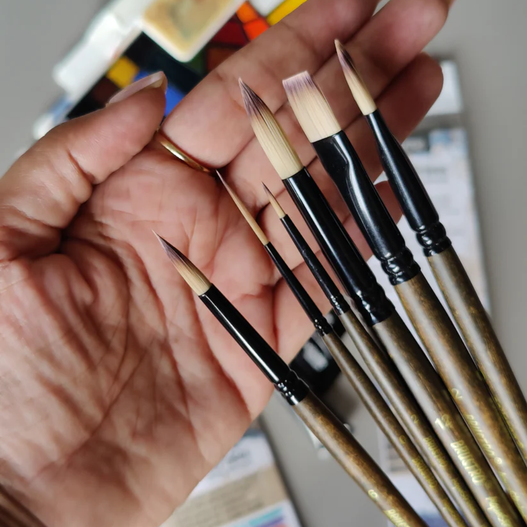 Brustro Aqua Strokes Artist Brushes- Set of 6