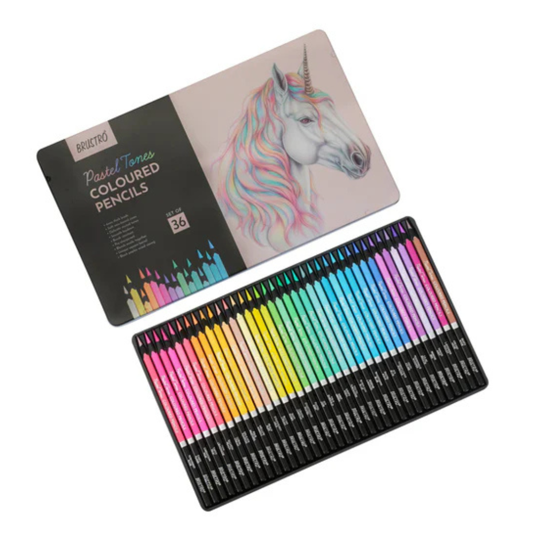 Brustro Artist's Pastel Tone Coloured Pencils Set of 36