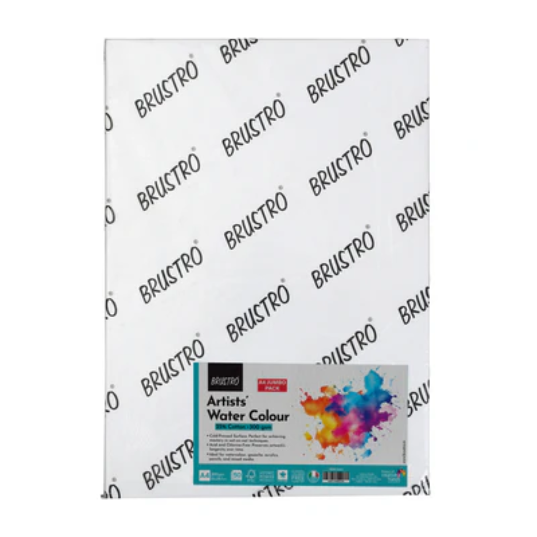 Brustro Artists' WC 25% Cotton 300gsm Cold Pressed Jumbo - A4 (50 Sheets)