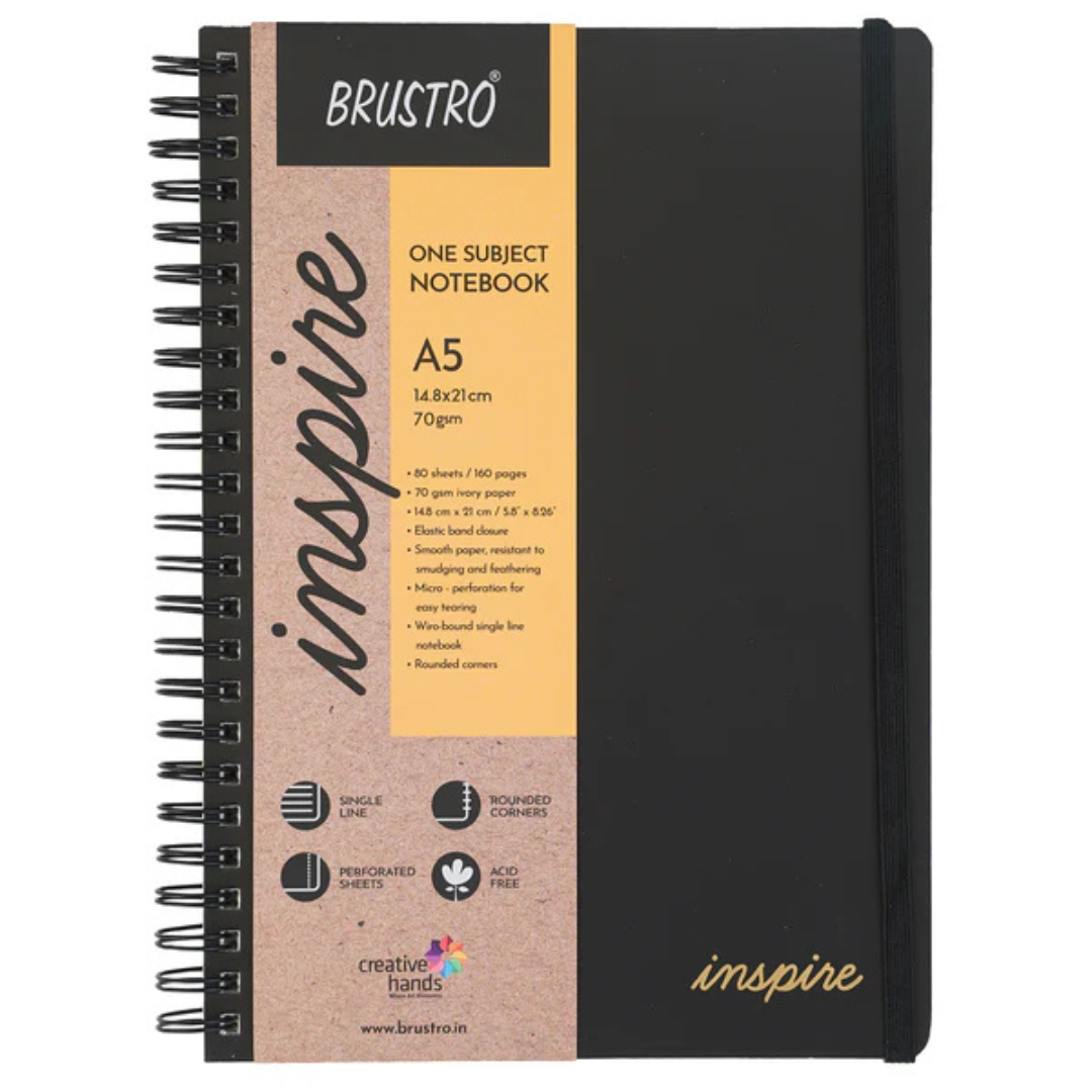Brustro Inspire A5 Size, 1 Subject Ruled Notebook