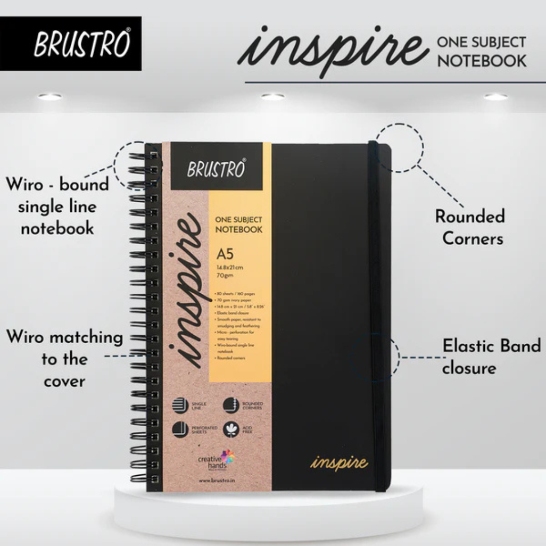 Brustro Inspire A5 Size, 1 Subject Ruled Notebook