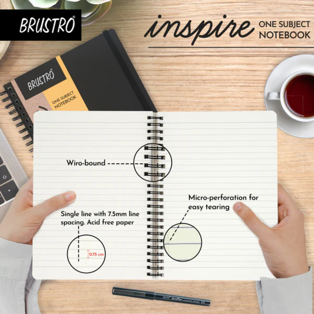 Brustro Inspire A5 Size, 1 Subject Ruled Notebook
