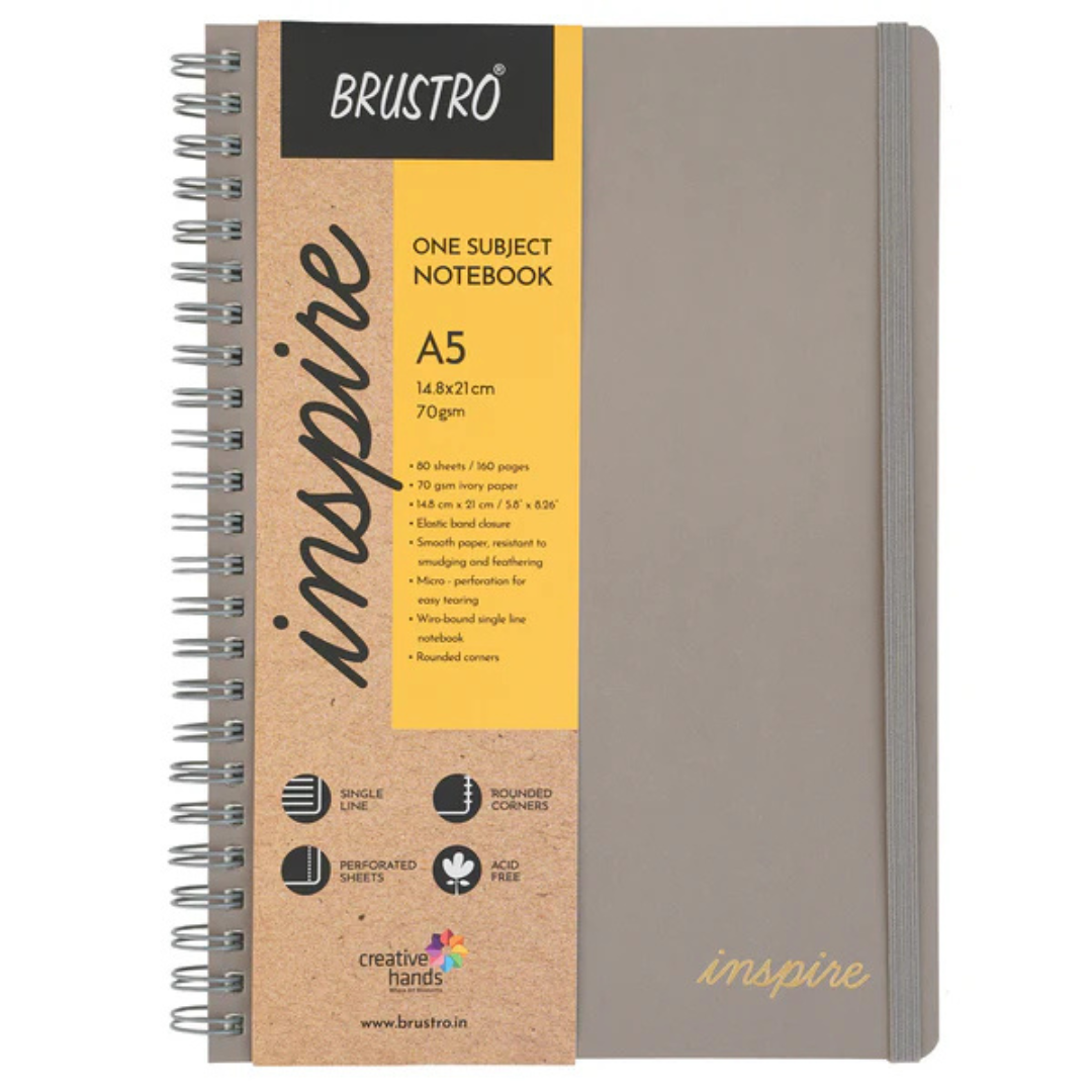 Brustro Inspire A5 Size, 1 Subject Ruled Notebook
