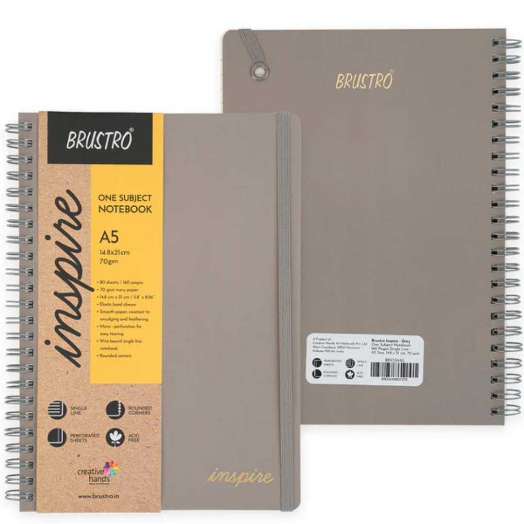 Brustro Inspire A5 Size, 1 Subject Ruled Notebook