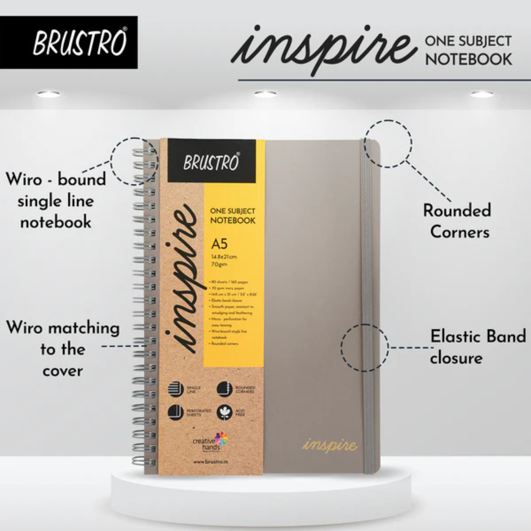 Brustro Inspire A5 Size, 1 Subject Ruled Notebook