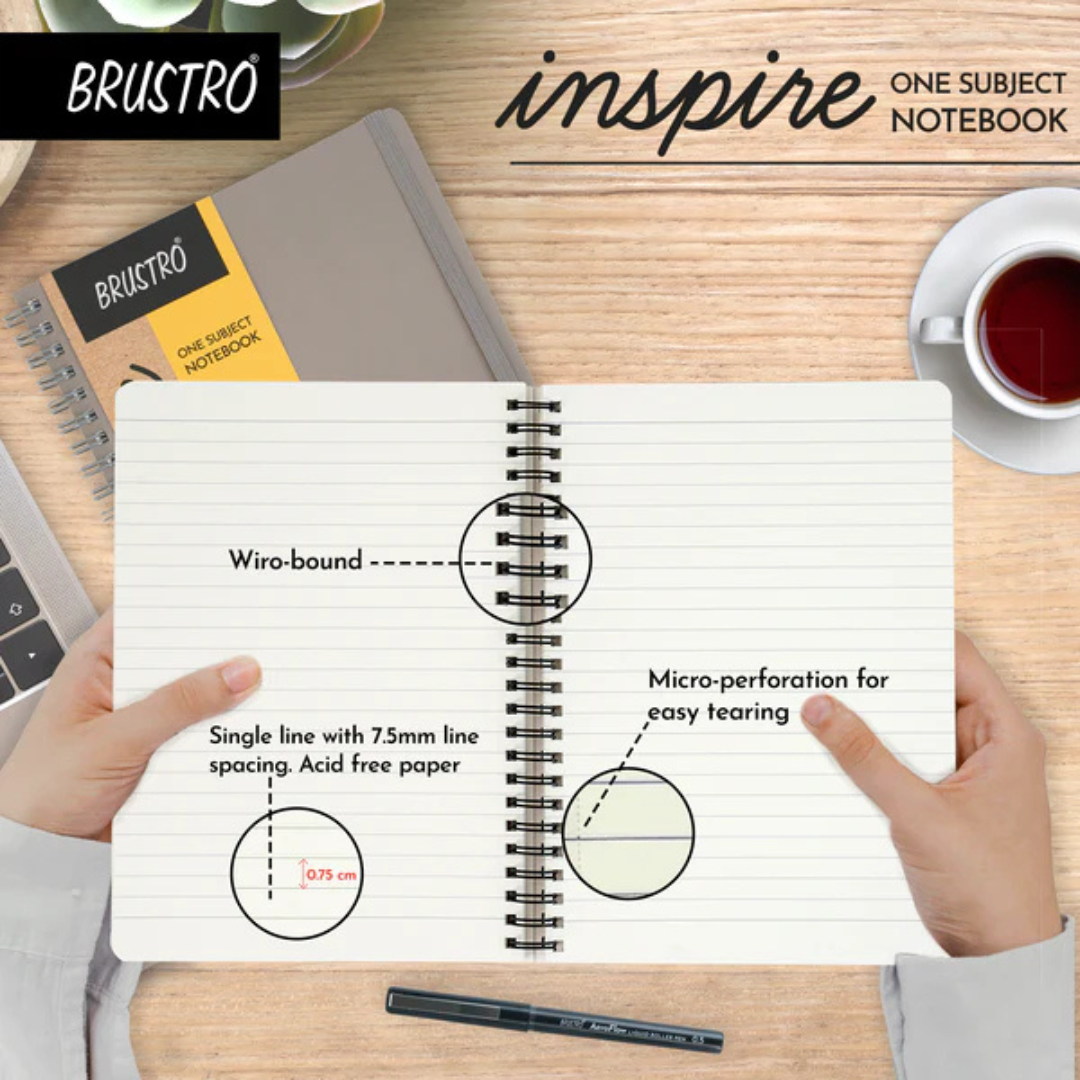 Brustro Inspire A5 Size, 1 Subject Ruled Notebook