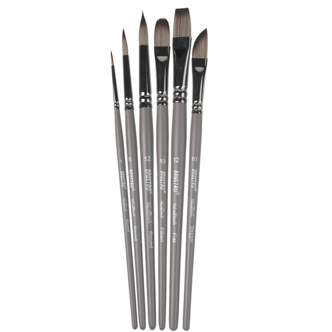 Brustro Velve Touch Artist Brushes - Set of 6