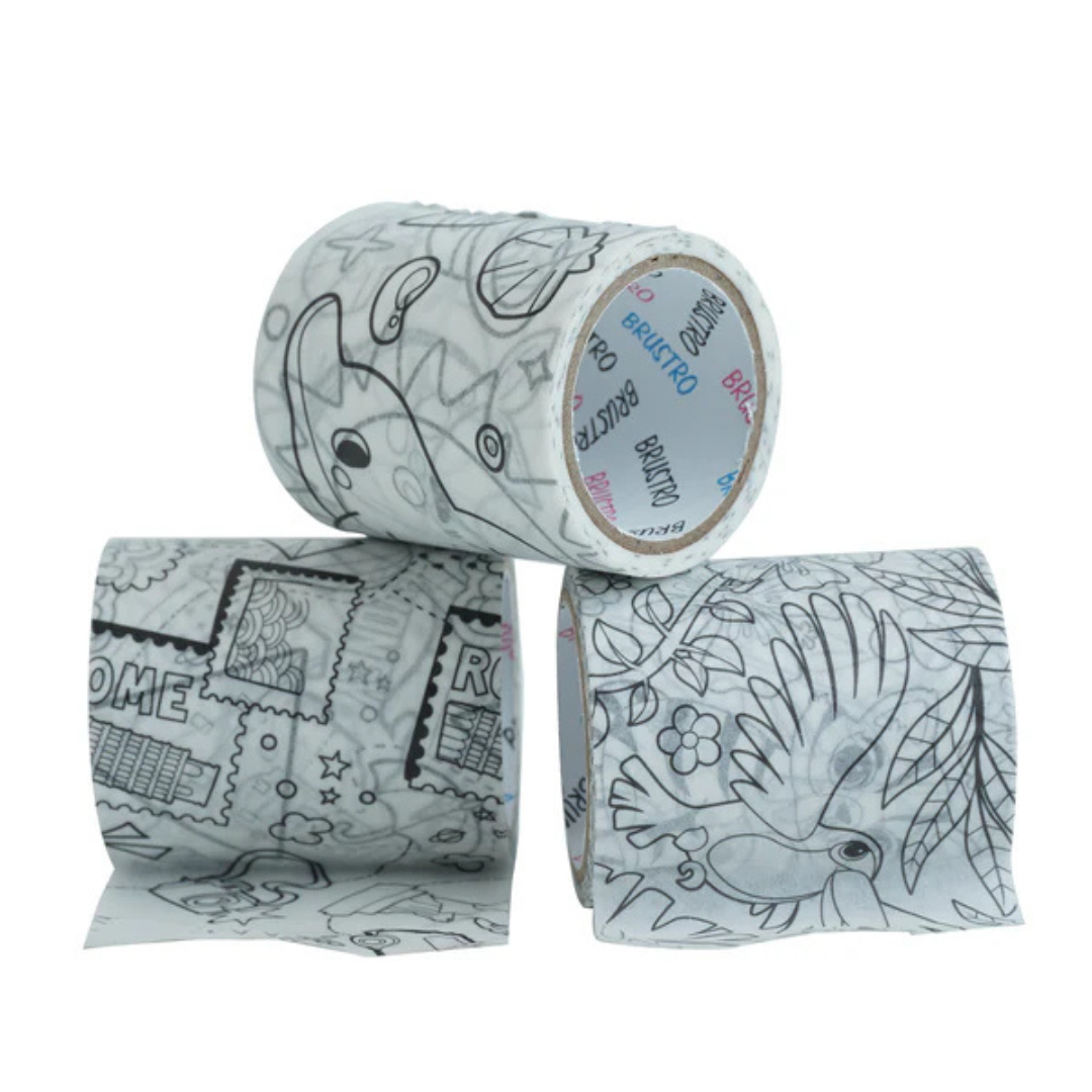 Brustro Washi Tapes DIY Colouring Tapes, 50 mm x 5 mtrs (Set of 3)