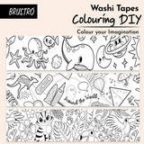 Brustro Washi Tapes DIY Colouring Tapes, 50 mm x 5 mtrs (Set of 3)