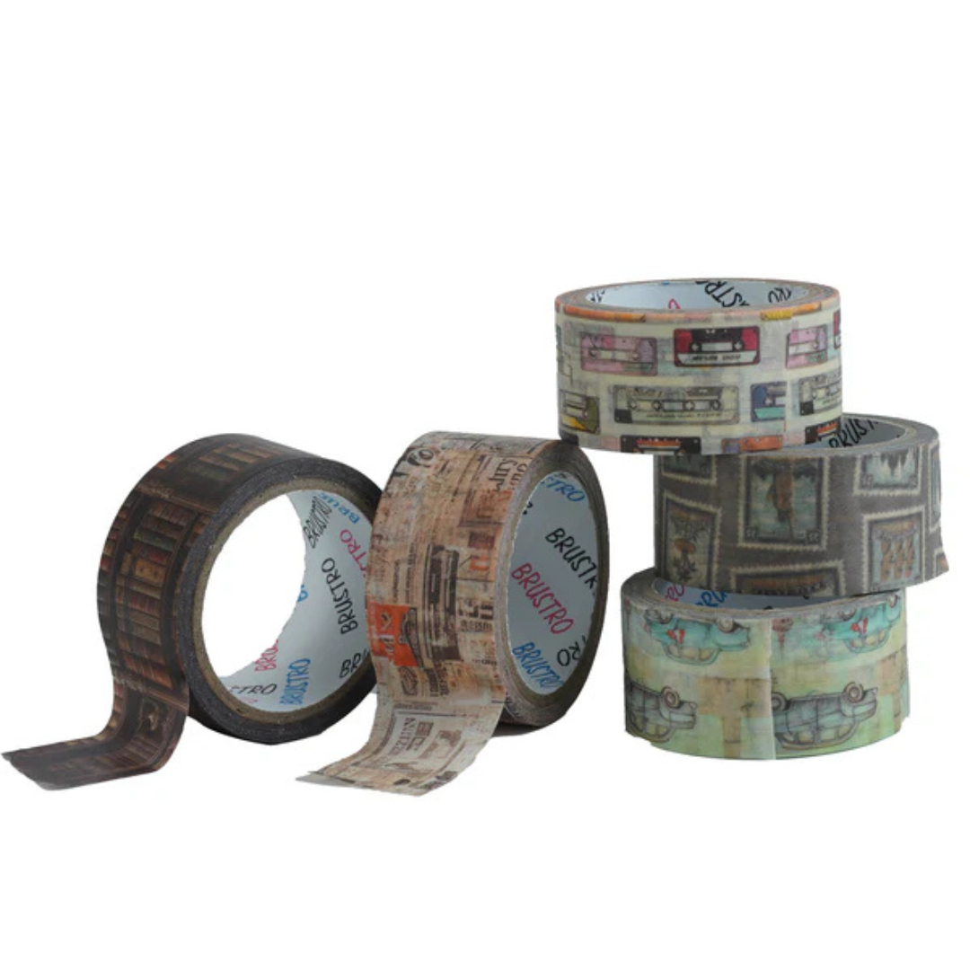 Brustro Washi Tapes Retro Series, 20 mm x 5 m (Set of 5)
