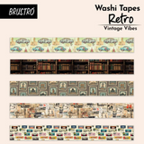Brustro Washi Tapes Retro Series, 20 mm x 5 m (Set of 5)