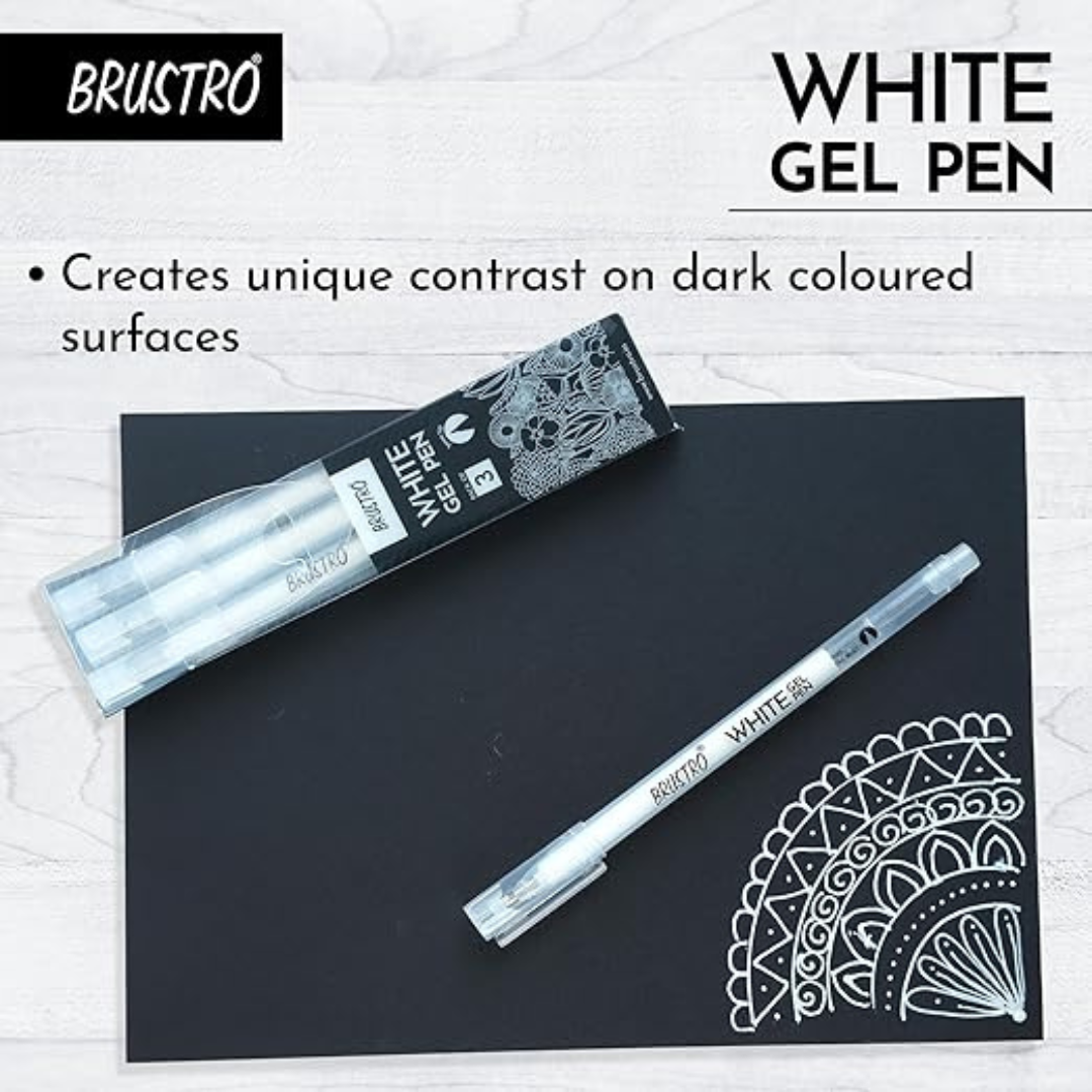 Brustro White Gel Pen-Pack of 3