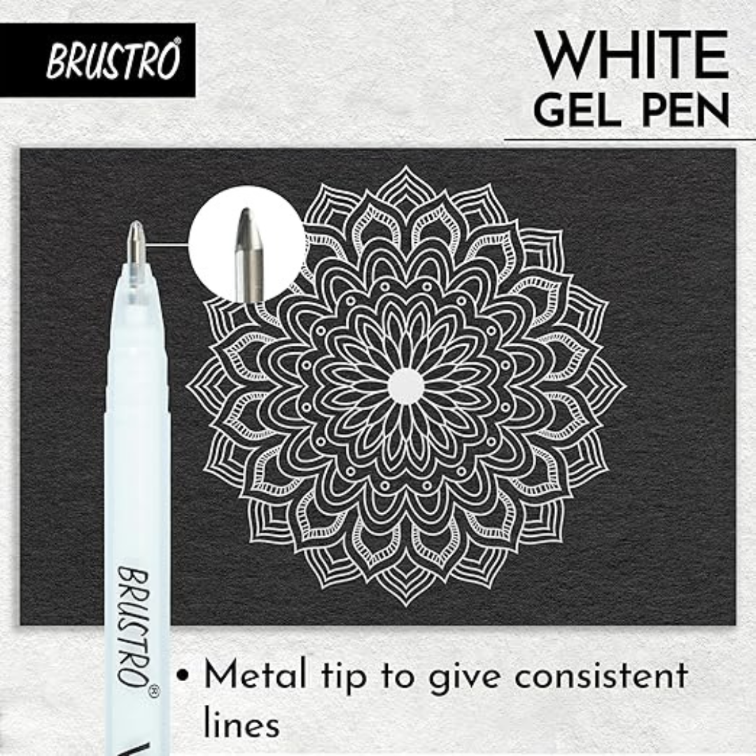 Brustro White Gel Pen-Pack of 3