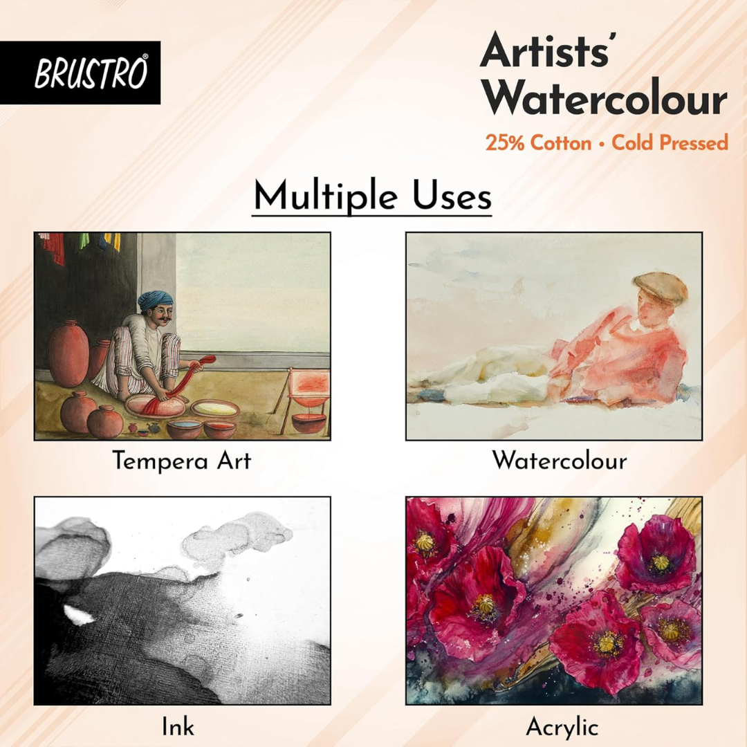 Brustro Artist Watercolour Glued Cold Pressed Pad