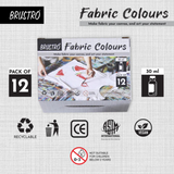 Brustro Artists Multicolor Fabric Colours - Set of 12, 30ml