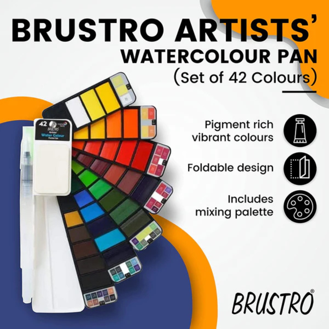 Brustro Artists Watercolour Pan - Set of 42