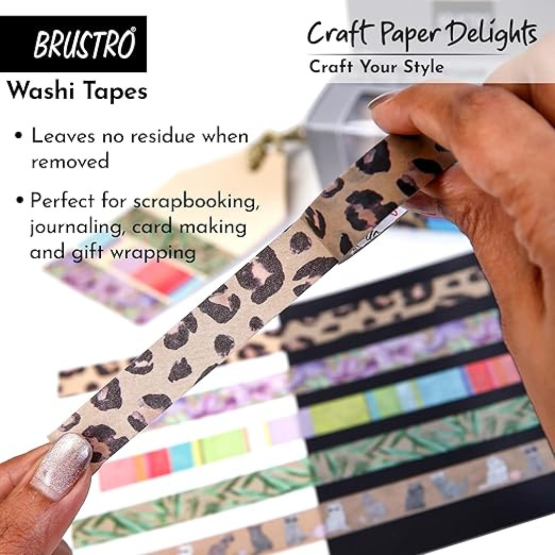 Brustro Craft Paper Delights Washi Tapes (15mm x 5m)-Pack of 5