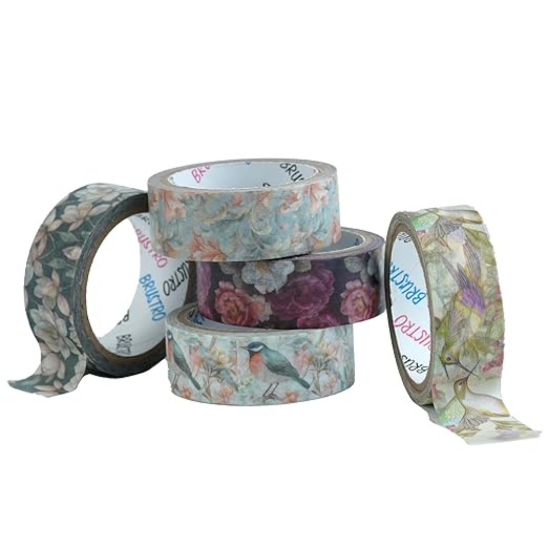 Brustro Craft Paper Delights Washi Tapes (15mm x 5m)-Pack of 5