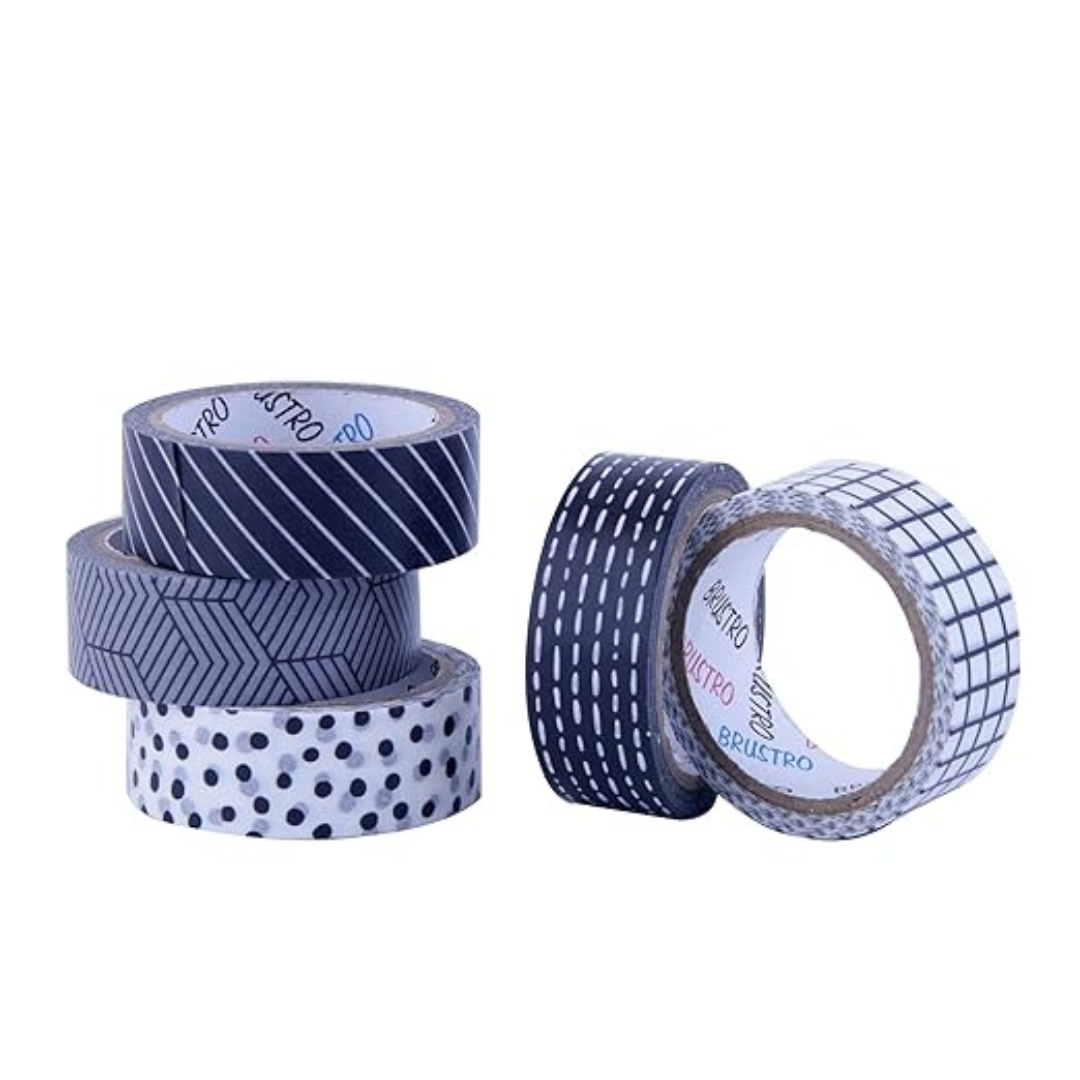 Brustro Craft Paper Delights Washi Tapes (15mm x 5m)-Pack of 5