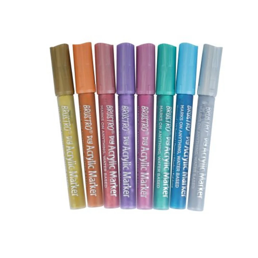 Brustro DIY Metallic Shades Acrtlic Marker Set