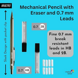 Brustro Mechanical Pencil Set HB-20 leads With Eraser
