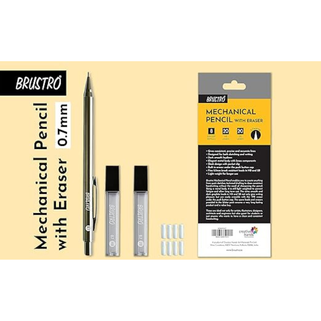 Brustro Mechanical Pencil Set HB-20 leads With Eraser
