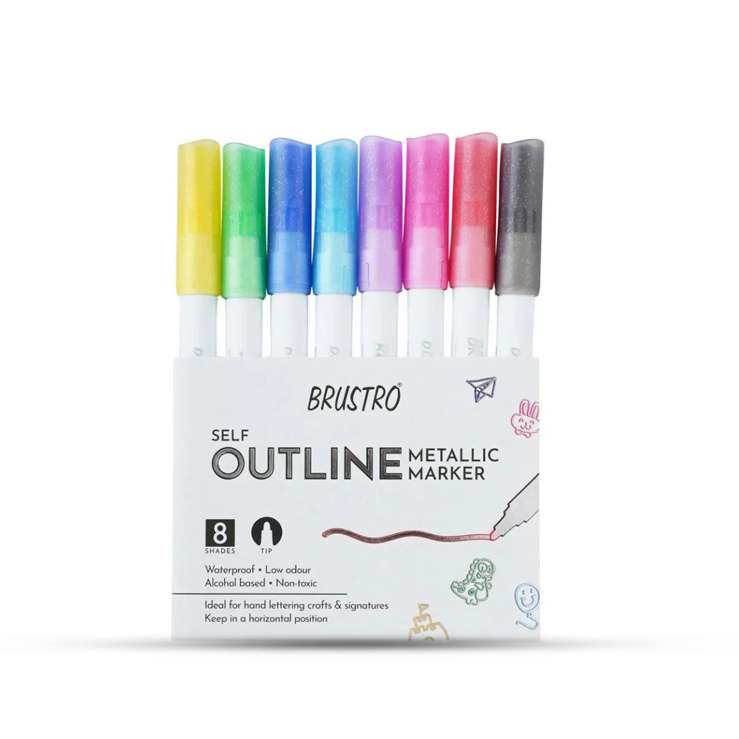 Brustro Self Outline Metallic Marker