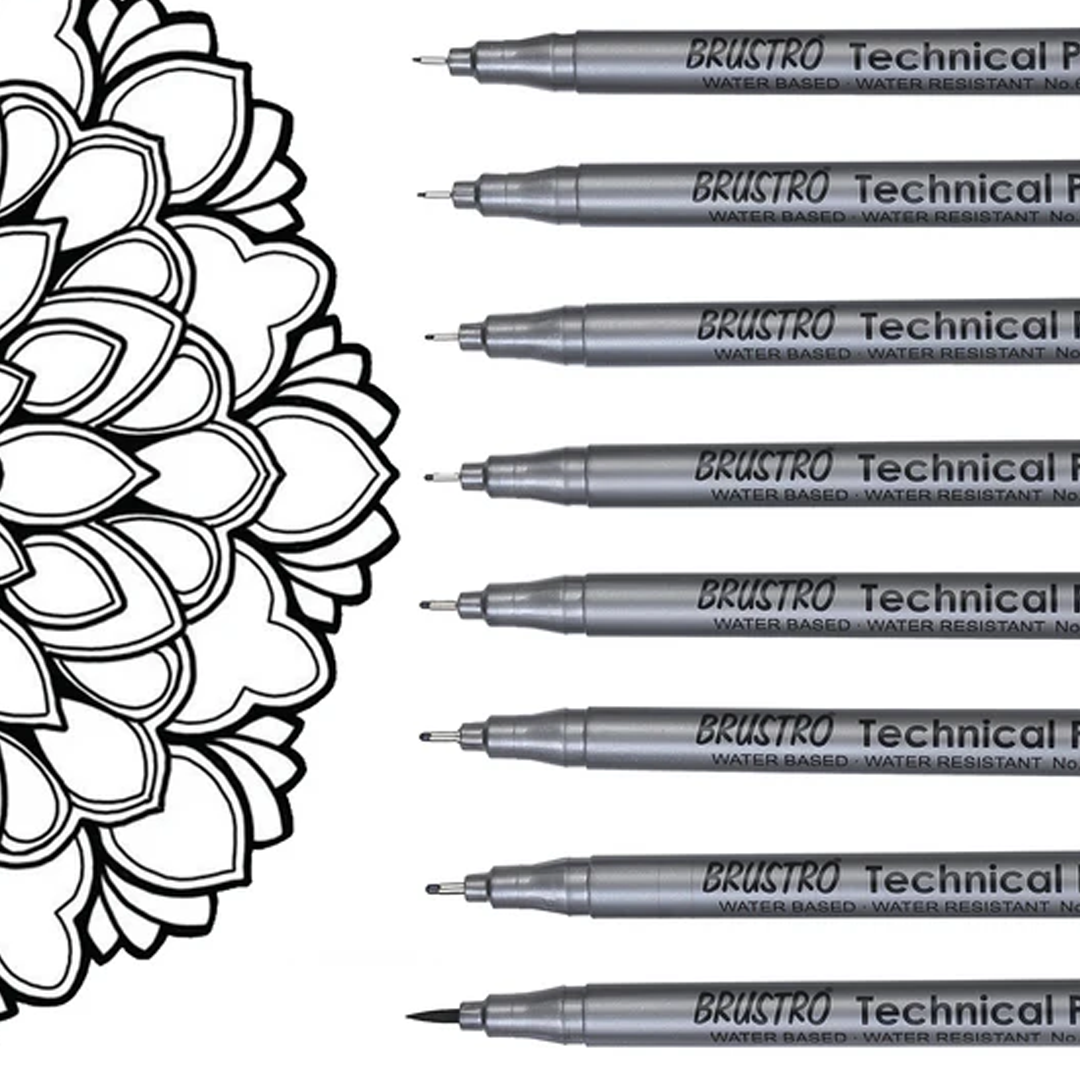 Brustro Technical Pen Black Set