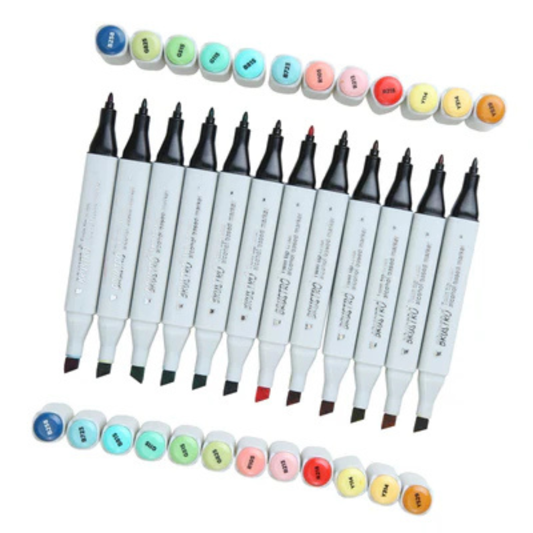 Brustro Twin Tip Alcohol Based Basic Marker Set of 12