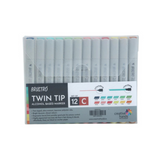 Brustro Twin Tip Alcohol Based Basic Marker Set of 12