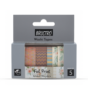 Brustro Washi Tapes Foil Prints Glided Wonders Shade Set