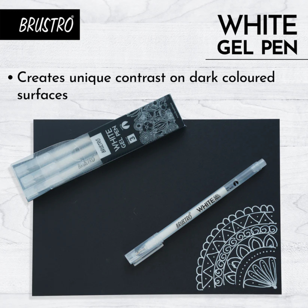 Brustro White 1.0mm Gel Pen Set