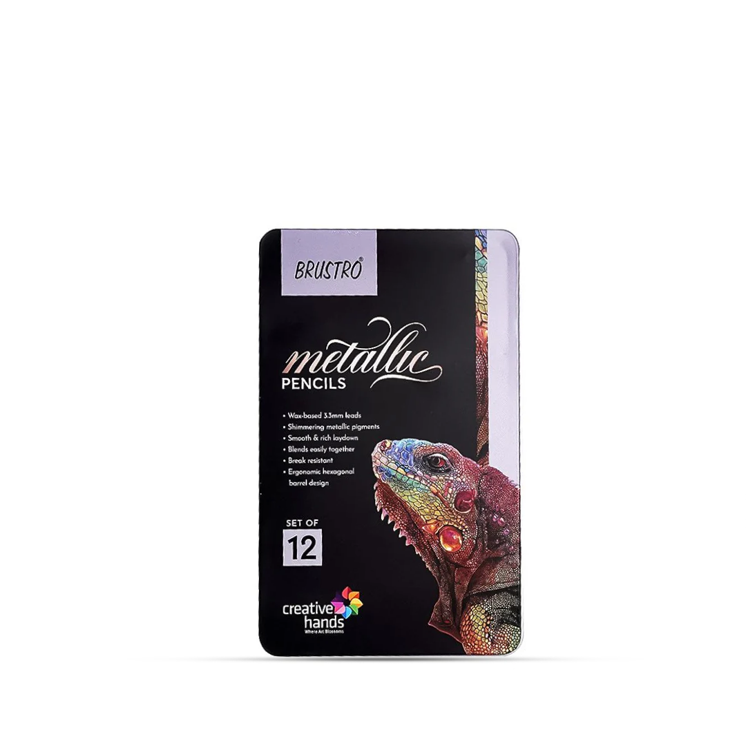 Brustro Metallic Colour Pencils Set