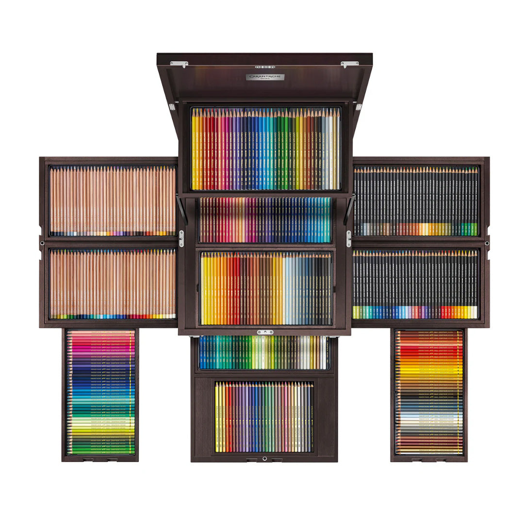 Caran Dache Treasure Chest Prestigious wooden Case ( Only 100 Pieces World Wide ) Limited Edition Studio Pack