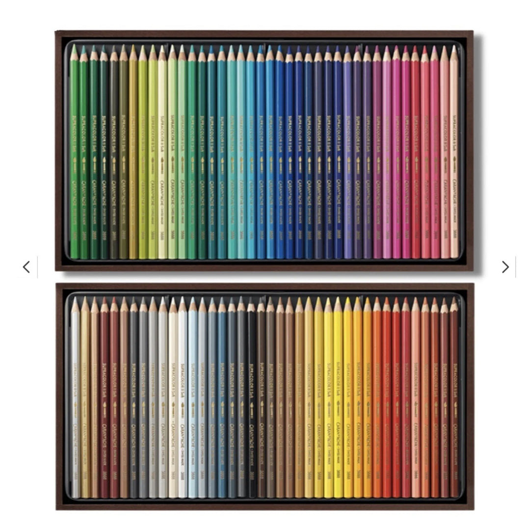 Caran d'Ache Artist Supracolor Soft Aquarelle Pencil WoodBox 80