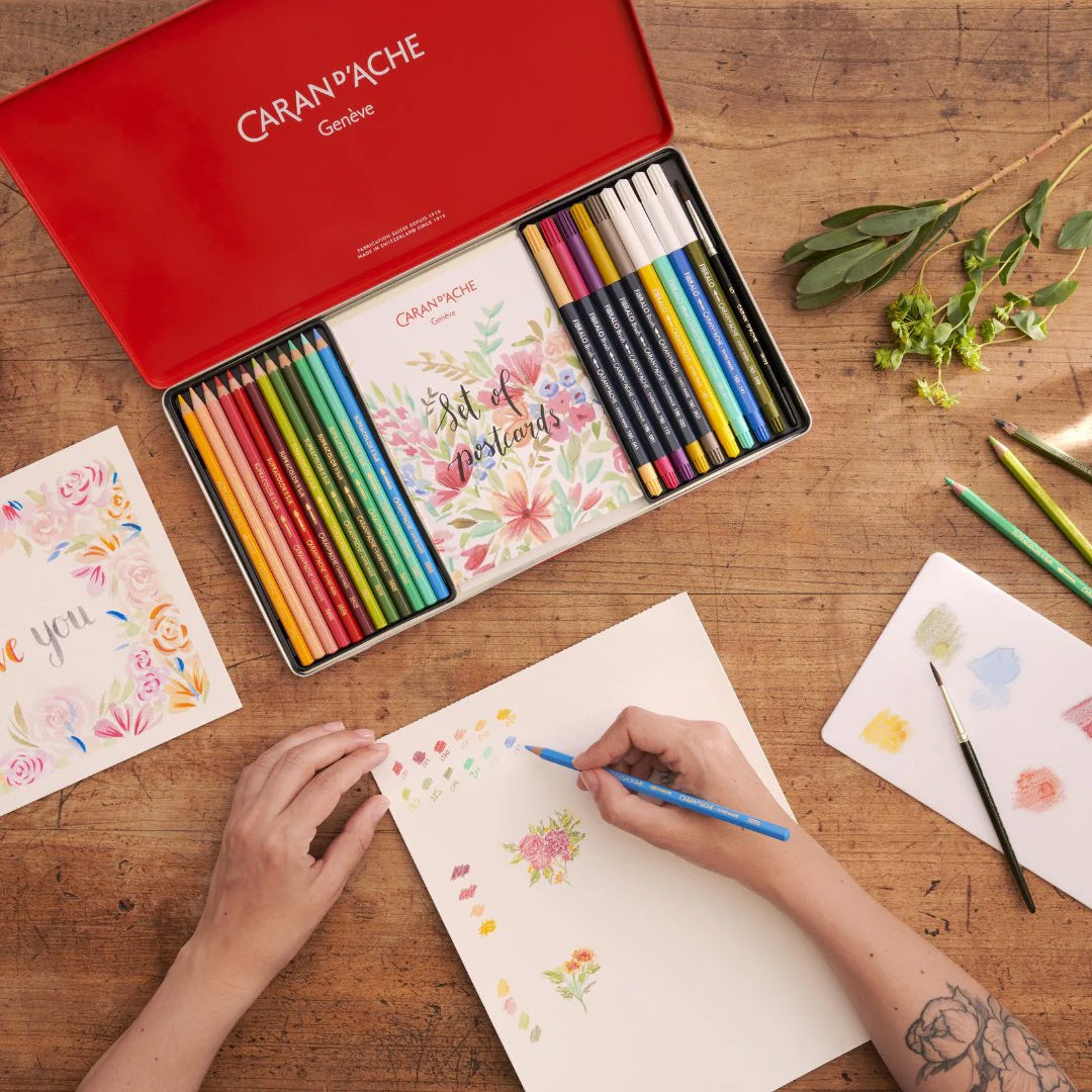 Caran d'Ache Botanical Colouring and Lettering Set by Julie Thomas
