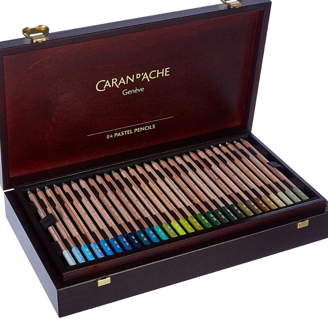 Caran d'ache Artist Pastel Pencil Woodbox 84 pcs - SCOOBOO - Caran