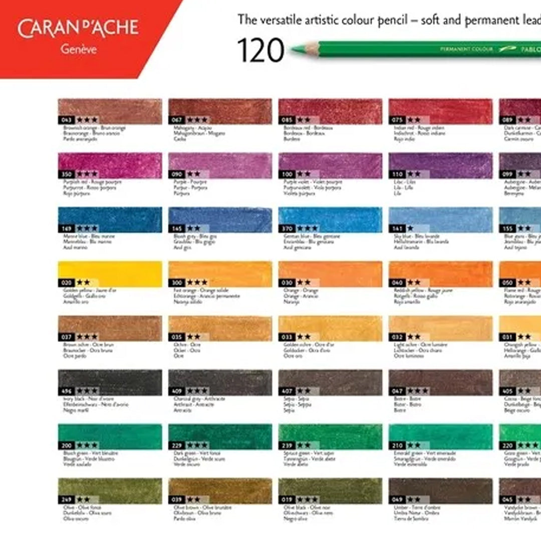 Caran d'ache Pablo Colour Pencils 120 Shades Wooden Box