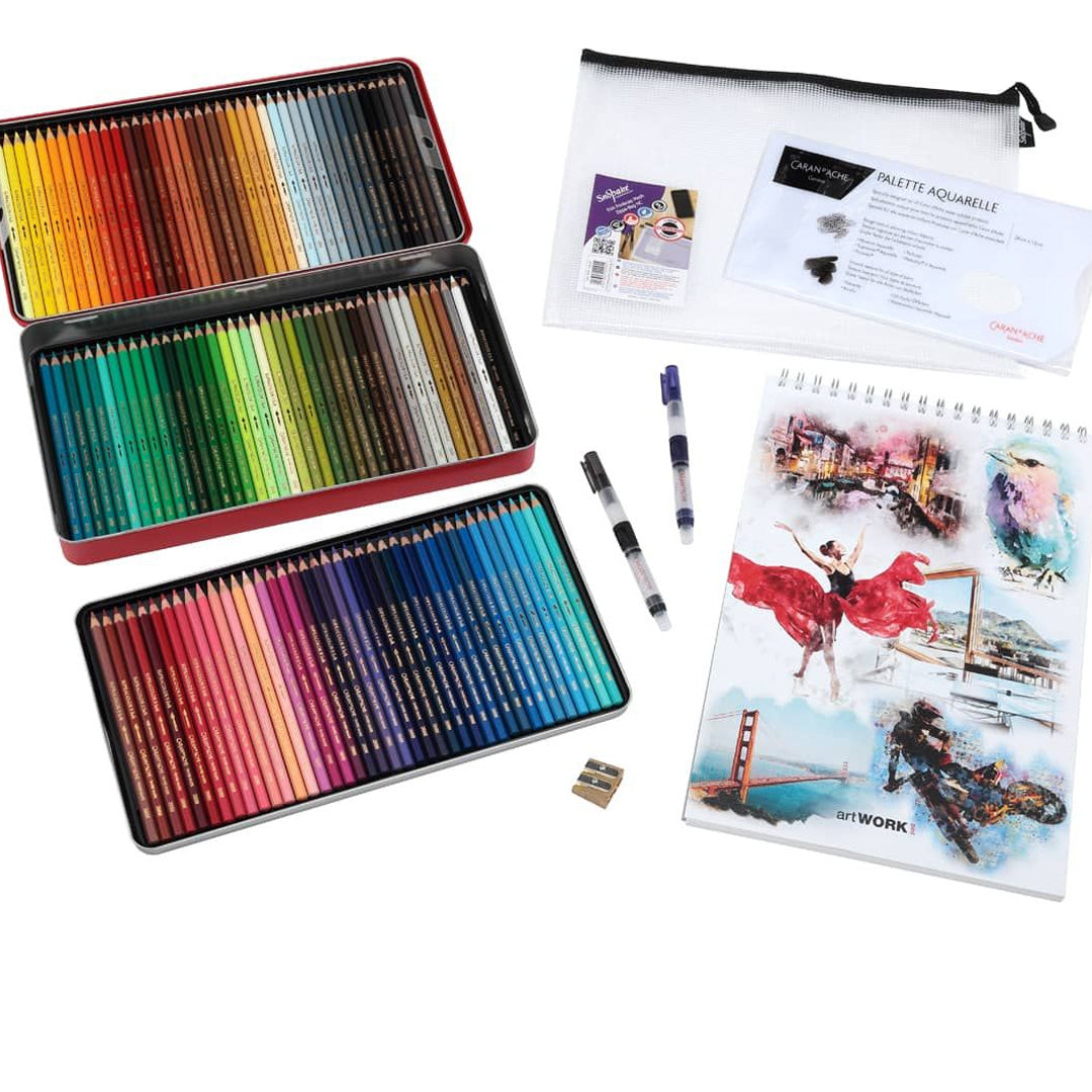 Caran d'Ache Supracolor Soft 120色セット Caran d'ache Supracolor Wooden Box 120 Pencils shades - SCOOBOO