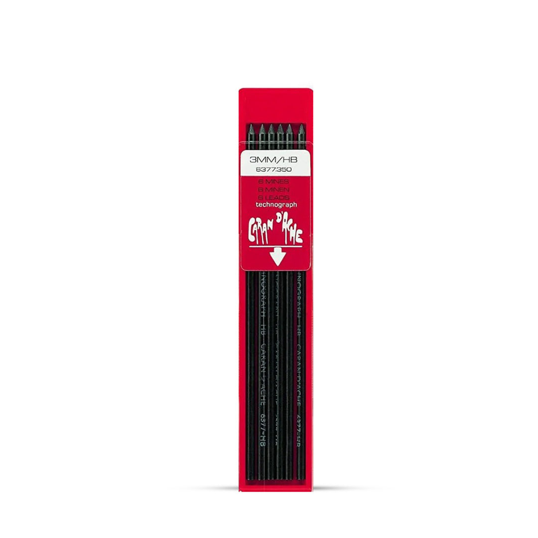 Caran d'ache Technograph Graphite 3 mm HB Leads (Pack of 6) - SCOOBOO ...