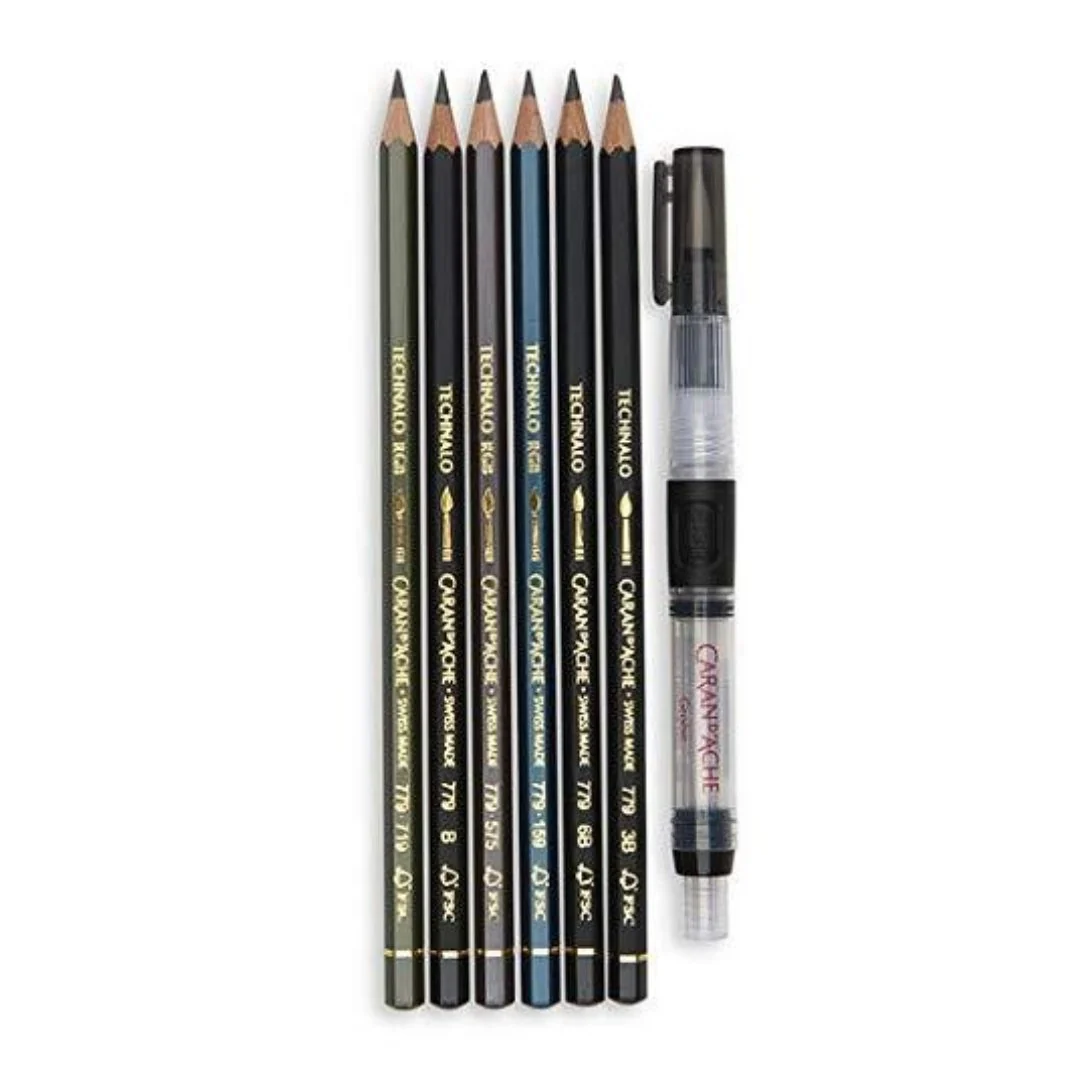 Caran d'ache Water Soluble Technalo Graphite Pencil 7pc