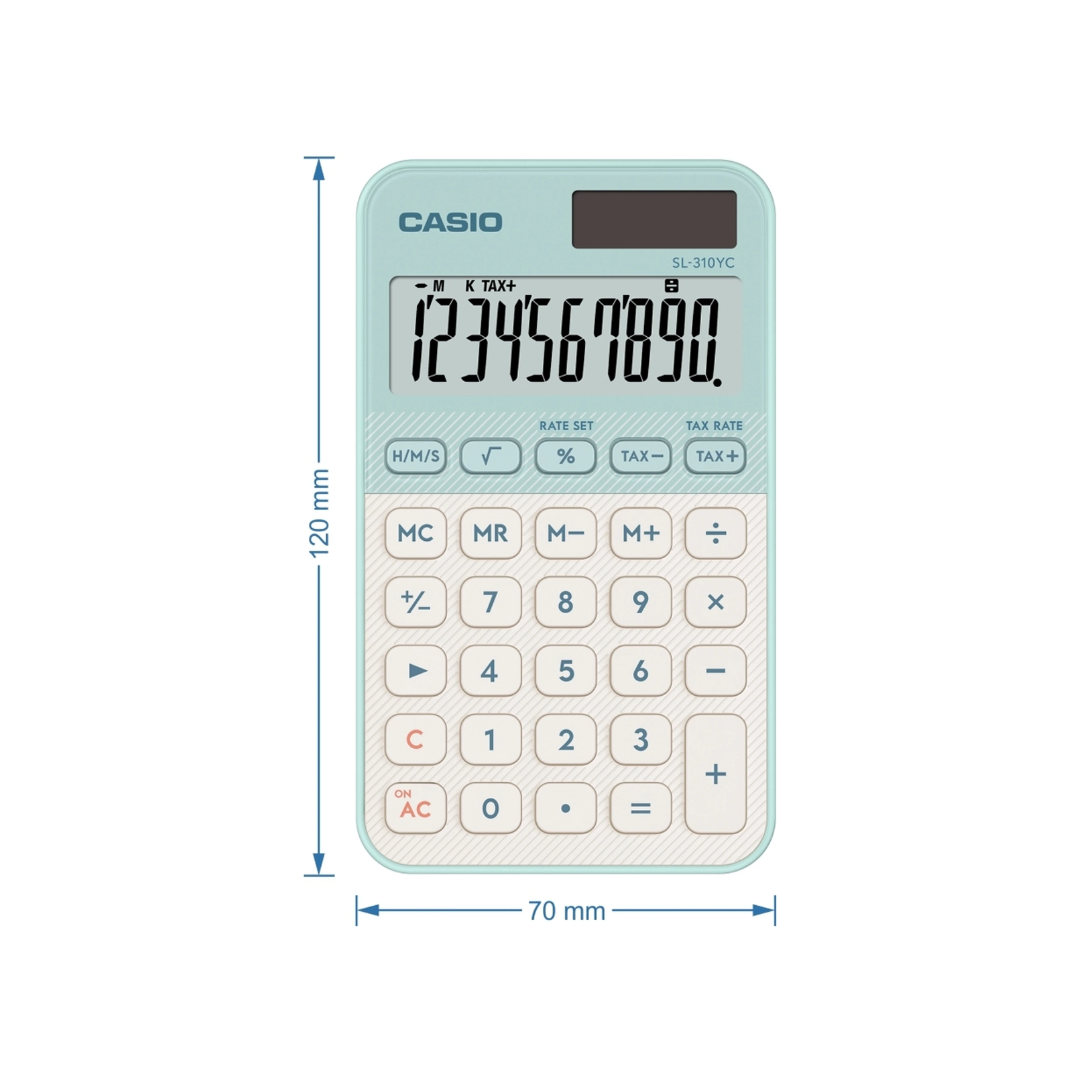 Casio SL-310YC Stylish and Colourful 10-Digit Calculator
