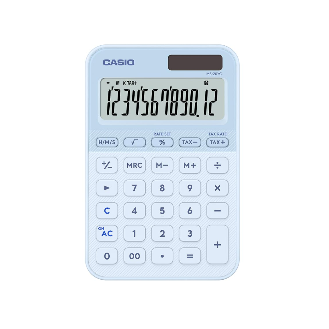 Casio Stylish and Colourful 12-Digit Mini Calculator
