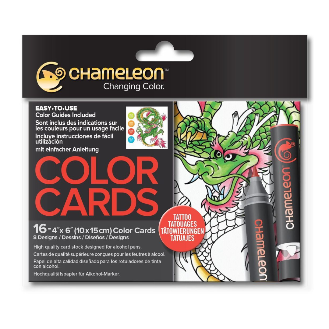 Chameleon Coloring Cards