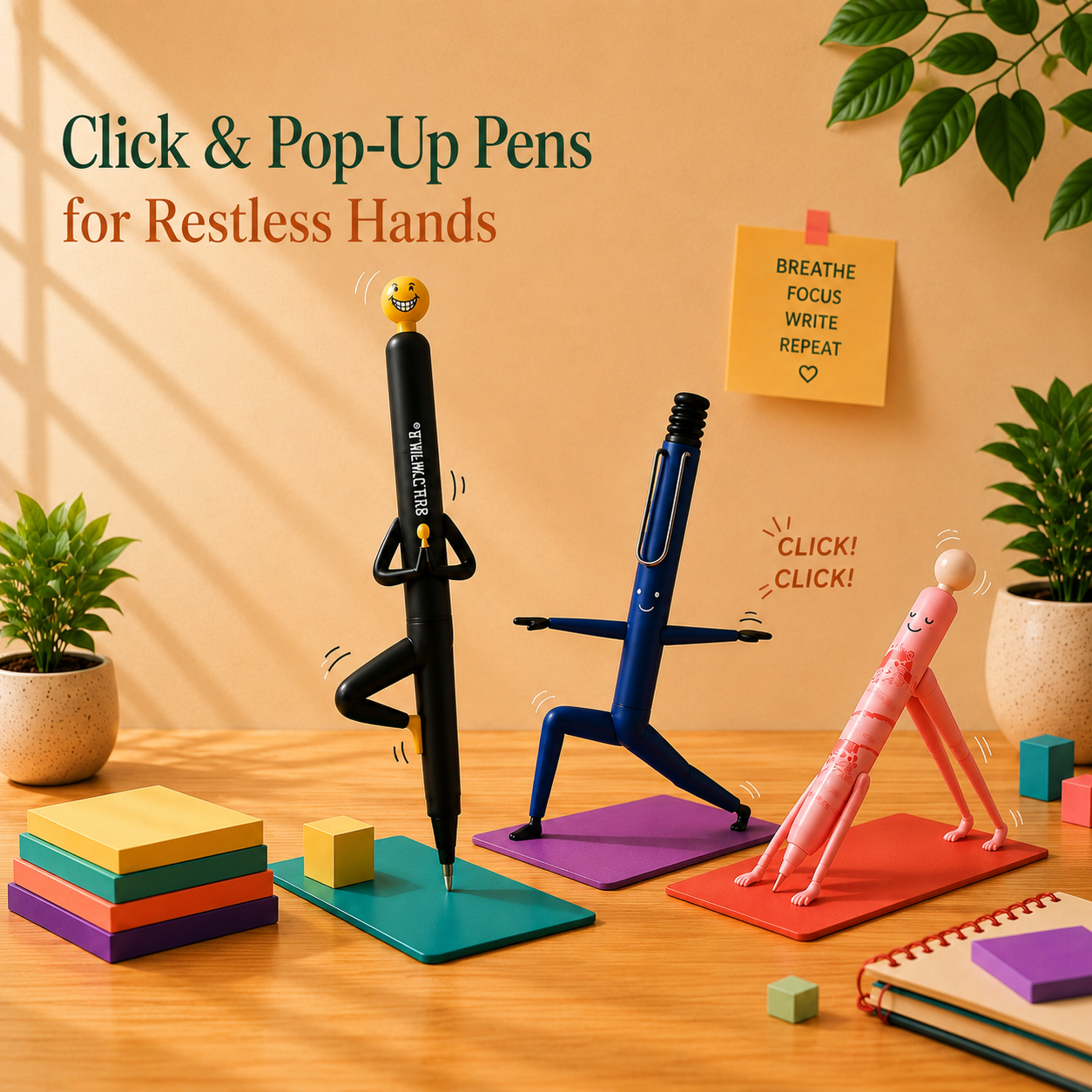 Click & Pop-Up Pens for Restless Hands