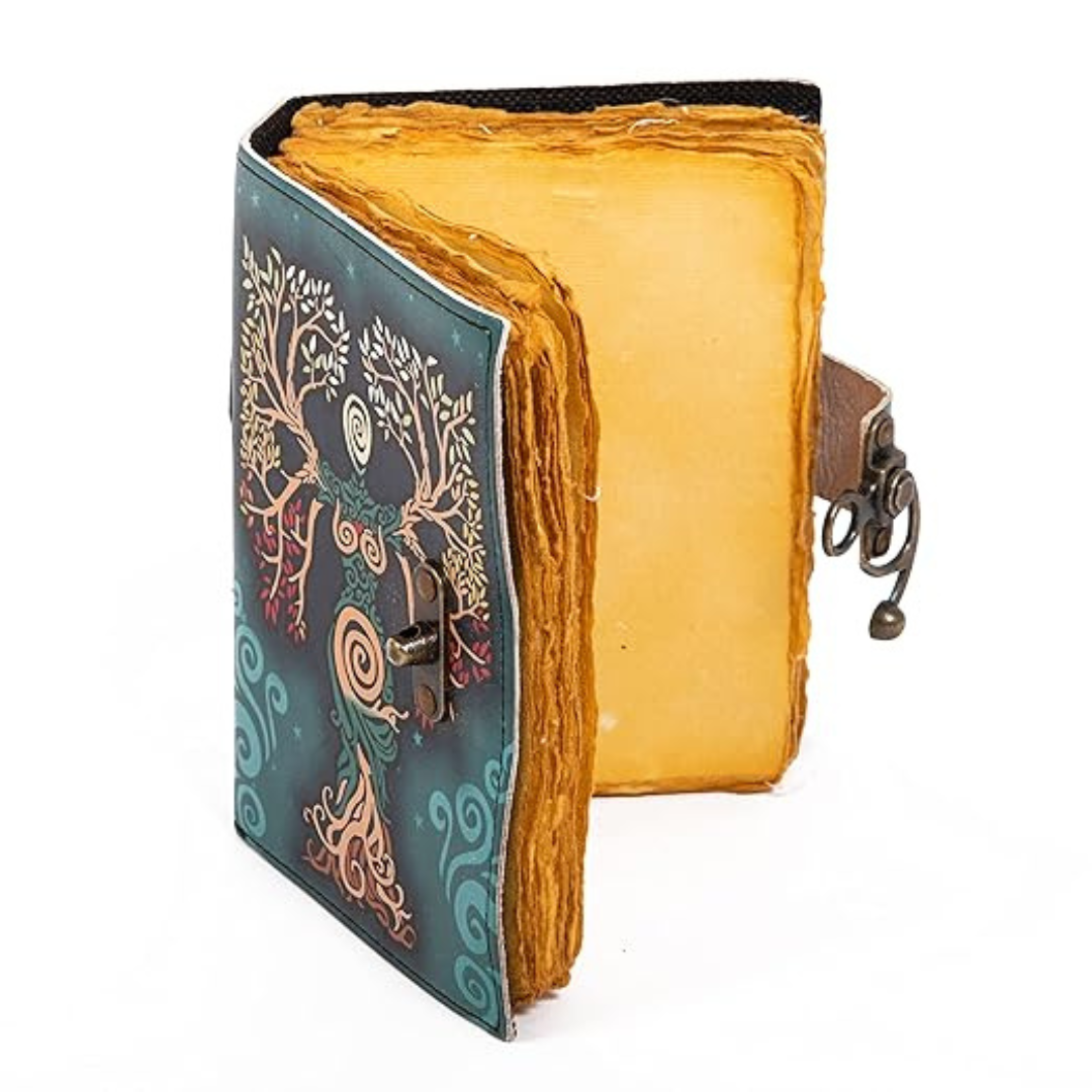 Craft Junky Vintage Leather-Bound Diary Journal with Mother of Earth Print
