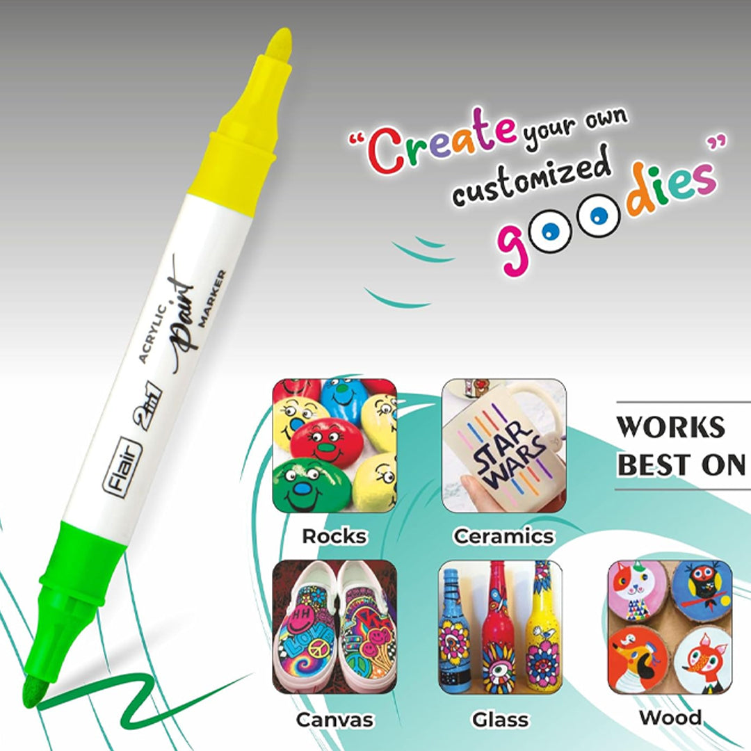 Flair Creative 2 in 1 Acrylic Paint Marker Set