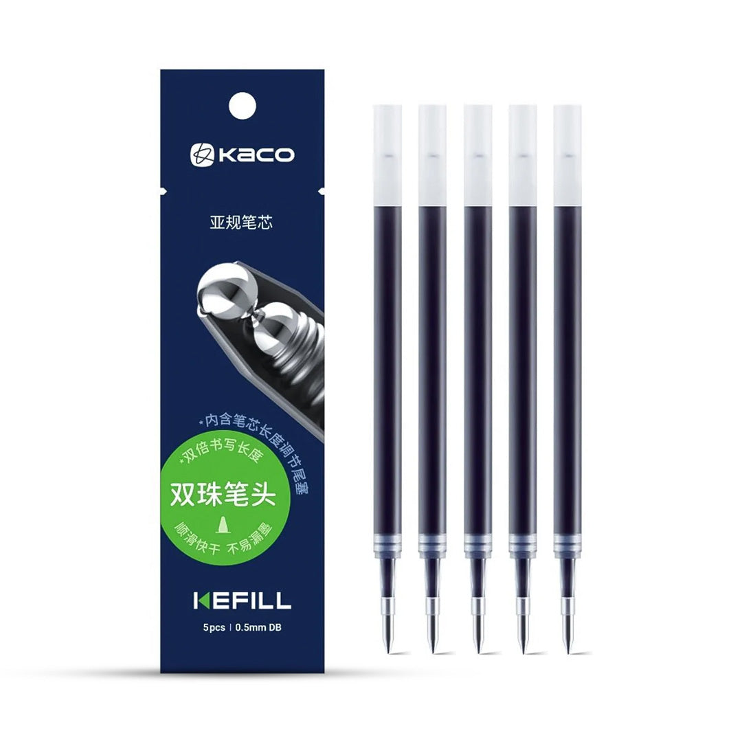 Kaco Gel Pen Refills 0.5mm(Bullet Tip)- Pack of 5