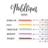 Zebra Mildliner Dual-Tip Brush Pen Set x 5