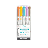 Zebra Mildliner Dual-Tip Brush Pen Set x 5